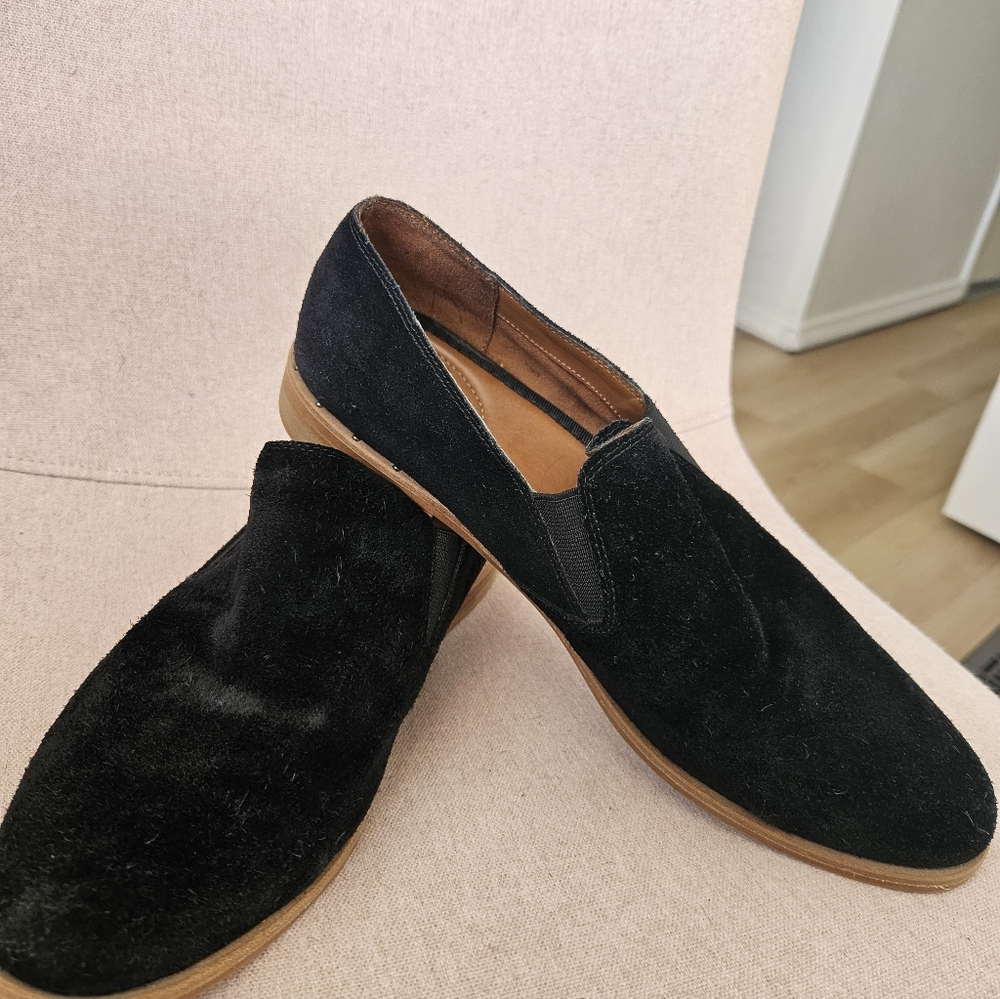 Franco Sarto Black Suede Loafers Size 10 - Picture 3 of 4